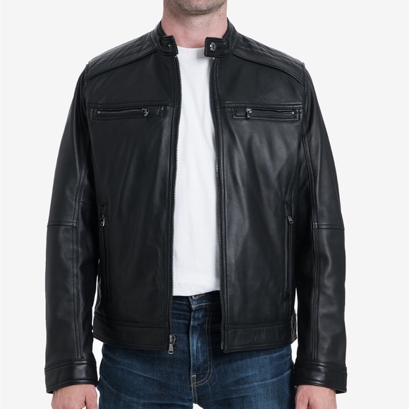 Michael Kors Men'sLeather Moto Jacket